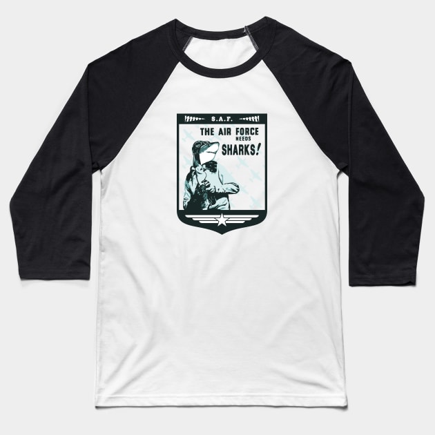 SHARK PILOT Baseball T-Shirt by orengito82